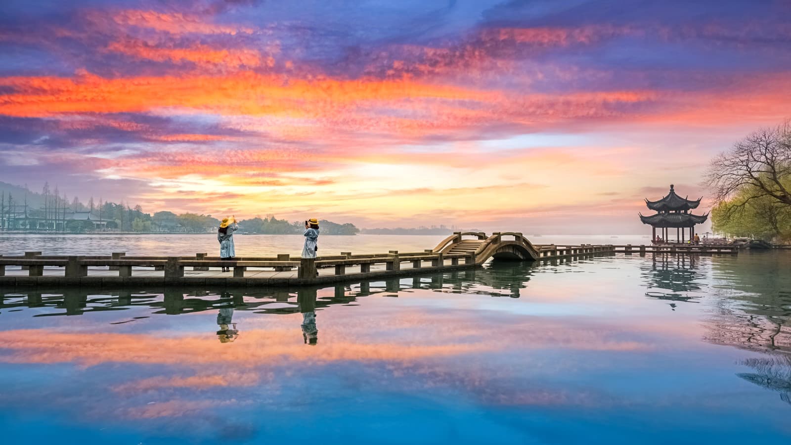 Sunset over West Lake, Hangzhou
